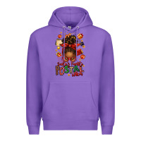 Purple santas favorite postal worker afro messy bun Premium Hoodie - texasbilliewilder