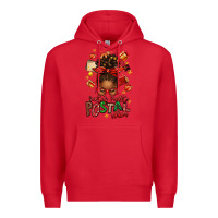 Red santas favorite postal worker afro messy bun Premium Hoodie - texasbilliewilder