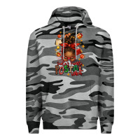Slate Camo santas favorite postal worker afro messy bun Premium Hoodie - texasbilliewilder