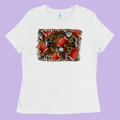 Christmas Football Ladies Tee Designed By Ranaportraitstore