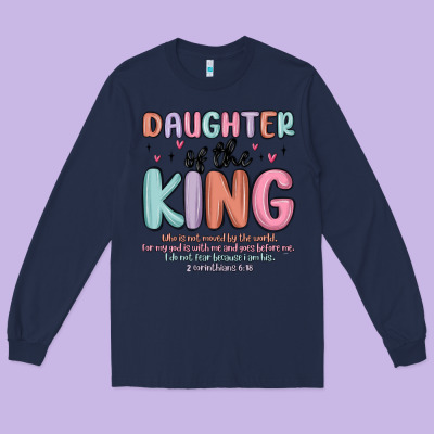 Daughter Of The King Long Sleeve Tee Designed By Maliassmallbusiness