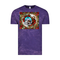 Cloud Purple american football helmet and leopard Vintage Tee - NancyCooperArtShop
