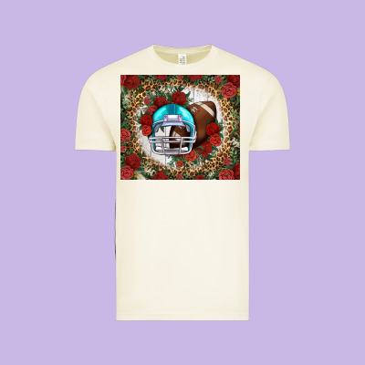 American Football Helmet And Leopard Vintage Tee Designed By Nancycooperartshop