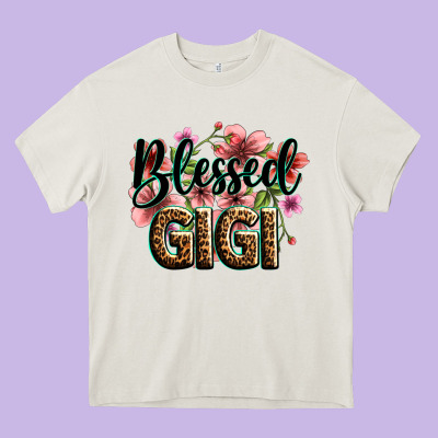 Flowers Blessed Gigi Heavy Core Tee Designed By Zillion Design Studio