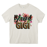 Cream flowers blessed gigi Heavy Core Tee - Zillion Design Studio