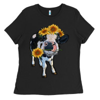 Black heifer cow Ladies Tee - RanaPortraitStore