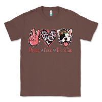 Chestnut Peace Love French Bulldog Classic Tee - Jasminsmagicworld