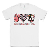 White Peace Love French Bulldog Classic Tee - Jasminsmagicworld
