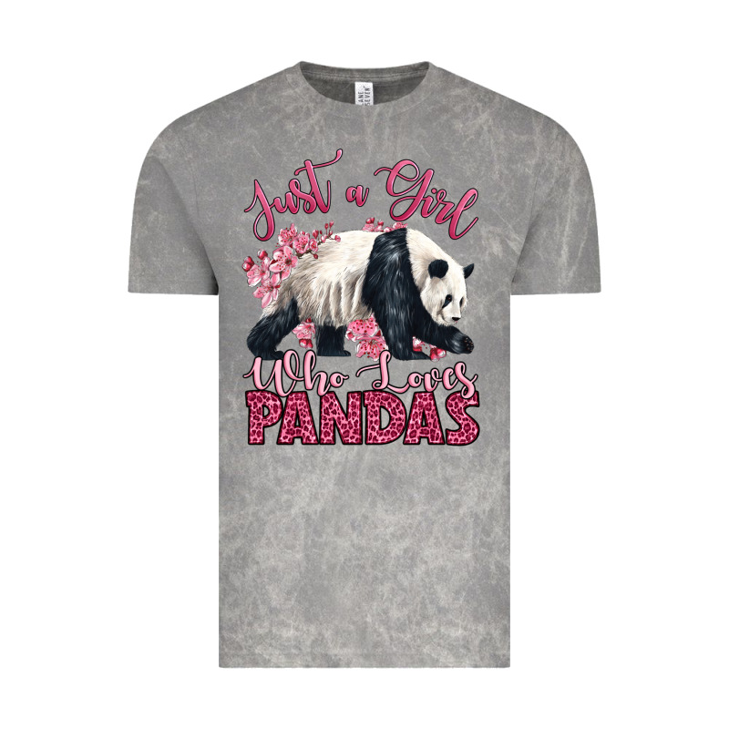 Just A Girl Who Loves Pandas Vintage Tee by LillyAllenDesigns | Teevron