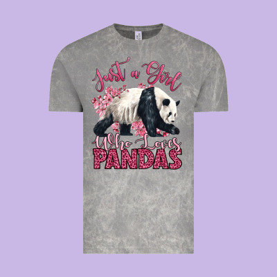 Just A Girl Who Loves Pandas Vintage Tee Designed By Lillyallendesigns