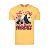 Vintage Mustard just a girl who loves pandas Vintage Tee - LillyAllenDesigns