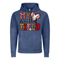 Vintage Denim my heart is on that field baseball Vintage Hoodie - Jasminsmagicworld