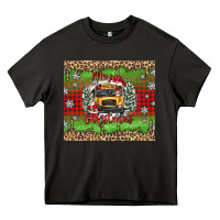 Asphalt Christmas school bus Heavy Core Tee - texasbilliewilder