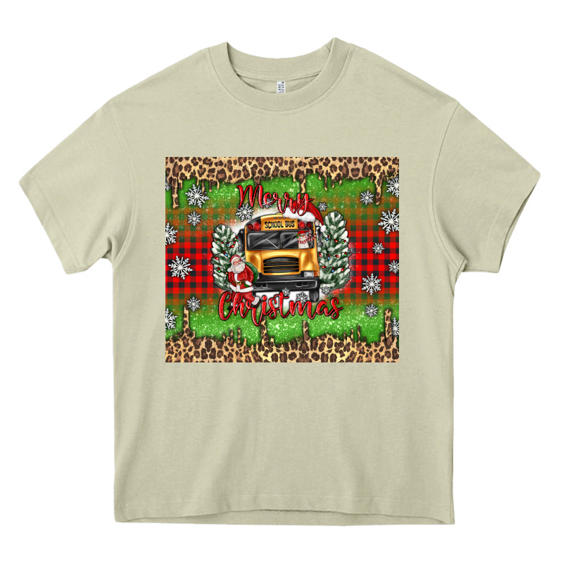 Christmas School Bus Heavy Core Tee by texasbilliewilder | Teevron