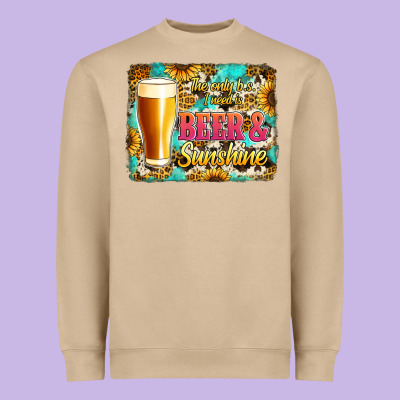 Beer And Sunshine Heavyweight Sweatshirt Designed By Jasminsmagicworld