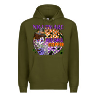 Army Green Nightmare before the coffee halloween Premium Hoodie - NancyCooperArtShop