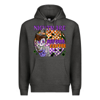Charcoal Heather Nightmare before the coffee halloween Premium Hoodie - NancyCooperArtShop