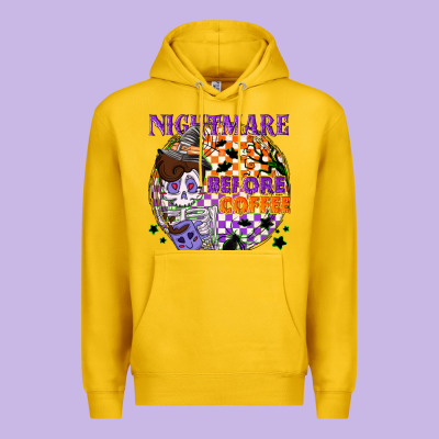 Nightmare Before The Coffee Halloween Premium Hoodie Designed By Nancycooperartshop