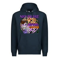 Navy Nightmare before the coffee halloween Premium Hoodie - NancyCooperArtShop