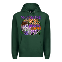 Sports Green Nightmare before the coffee halloween Premium Hoodie - NancyCooperArtShop