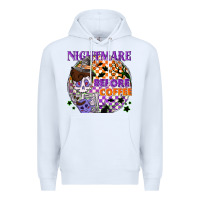 White Nightmare before the coffee halloween Premium Hoodie - NancyCooperArtShop