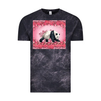 Cloud Black Panda With Sakura Blooms Vintage Tee - LillyAllenDesigns