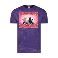 Cloud Purple Panda With Sakura Blooms Vintage Tee - LillyAllenDesigns