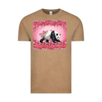 Vintage Coffee Panda With Sakura Blooms Vintage Tee - LillyAllenDesigns