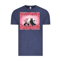 Vintage Denim Panda With Sakura Blooms Vintage Tee - LillyAllenDesigns