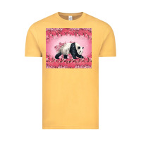 Vintage Mustard Panda With Sakura Blooms Vintage Tee - LillyAllenDesigns