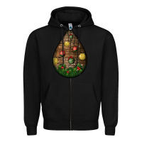 Black christmas  teardrop Zipper Hoodie - BundleAndBundleShop