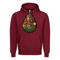 Burgundy christmas  teardrop Zipper Hoodie - BundleAndBundleShop