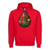 Red christmas  teardrop Zipper Hoodie - BundleAndBundleShop