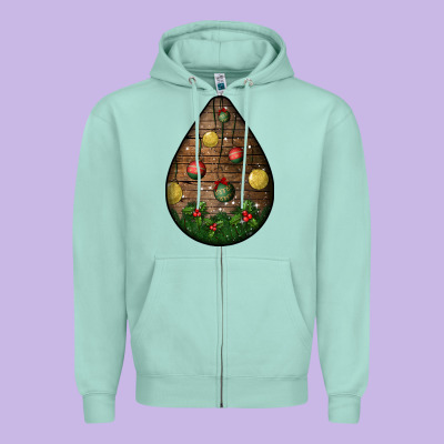 Christmas  Teardrop Zipper Hoodie Designed By Bundleandbundleshop