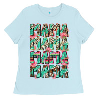 Baby Blue mama mama mama mama Ladies Tee - Zillion Design Studio