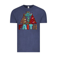 Vintage Denim cross and christmas trees Vintage Tee - AdoDesignShop