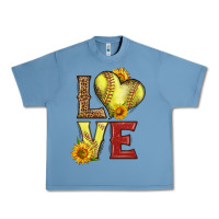 Pebble Blue western love softball Urban Heavy Tee - LillyAllenDesigns