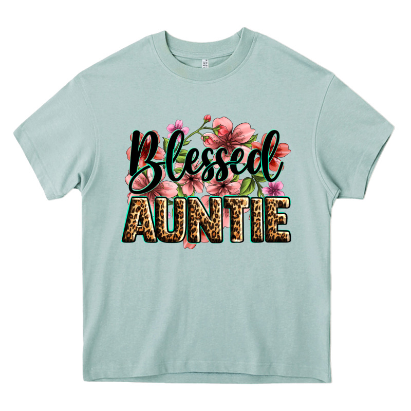 Flowers Blessed Auntie Heavy Core Tee by Zillion Design Studio | Teevron