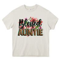 Cream flowers blessed auntie Heavy Core Tee - Zillion Design Studio