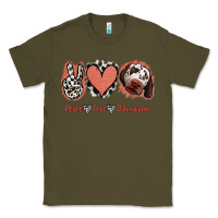 Army Green Peace Love Dalmatians Classic Tee - Jasminsmagicworld