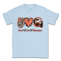 Dusty Blue Peace Love Dalmatians Classic Tee - Jasminsmagicworld