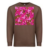 Chestnut breast cancer with ribbon and butterfly seamless p Premium Sweatshirt - texasbilliewilder