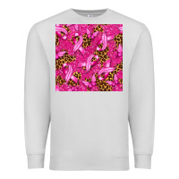 Dove Grey breast cancer with ribbon and butterfly seamless p Premium Sweatshirt - texasbilliewilder