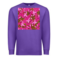 Purple breast cancer with ribbon and butterfly seamless p Premium Sweatshirt - texasbilliewilder