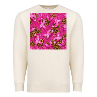 Sandshell breast cancer with ribbon and butterfly seamless p Premium Sweatshirt - texasbilliewilder