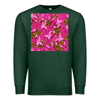 Sports Green breast cancer with ribbon and butterfly seamless p Premium Sweatshirt - texasbilliewilder