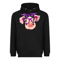 Black pig with bandana Heavyweight Hoodie - RanaPortraitStore