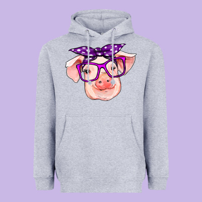 Pig With Bandana Heavyweight Hoodie Designed By Ranaportraitstore