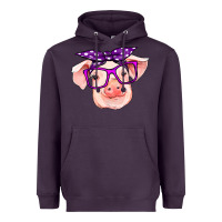 Plum pig with bandana Heavyweight Hoodie - RanaPortraitStore