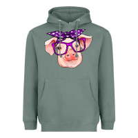 Sage pig with bandana Heavyweight Hoodie - RanaPortraitStore